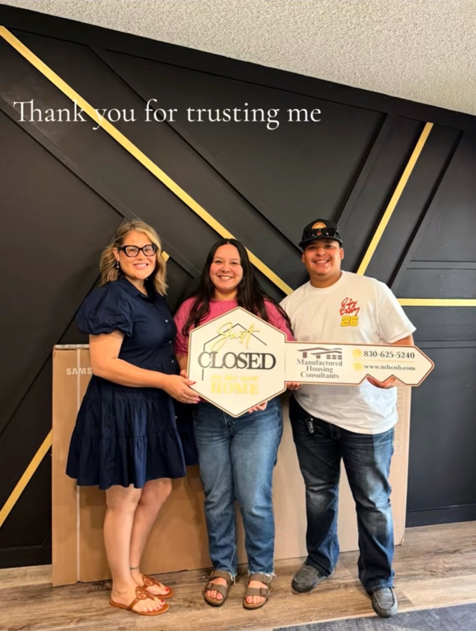 Jessica celebrating a home closing with clients